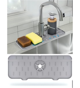 Silikon Musluk Matı – Su Geçirmez Lavabo Kenar Damlatmaz Altlık Düzenleyici Mat