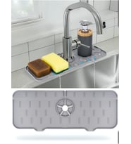 Silikon Musluk Matı – Su Geçirmez Lavabo Kenar Damlatmaz Altlık Düzenleyici Mat