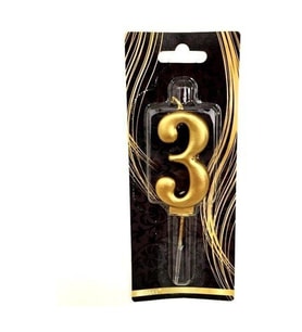 3 Yaş Gold Rakam Mum M176