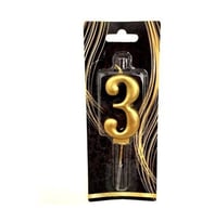 3 Yaş Gold Rakam Mum M176