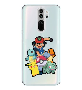Redmi Note 8 Pro Uyumlu Pokemon Tasarımlı Şeffaf Telefon Kılıfı