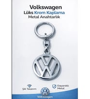 Volkswagen Logolu Lüks Krom Kaplama 9.5x3.5 cm Şık Hediyelik Araç Anahtarlığı