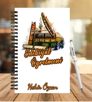 Edebiyat Öğretmenine Özel Ahşap Defter Kalem Seti