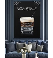 White Russian Kokteyl Tarifi Dekoratif Kanvas - Mdf Ahşap Tablo