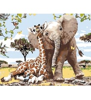 Safari Sayılarla Boyama Seti  40x 50 cm (Tuvale Gerili)