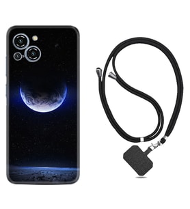 Reeder S23 Max Pro Kılıf Resimli Boyun Askılı İpli Desenli Silikon Series Midnight Moon 1802