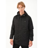 Maraton Regular Erkek Kapüşonlu  Siyah-Taba Parka