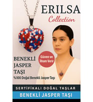 Sertifikalı  Kalp Model Benekli Jasper Doğal Taş Kolye – Güven ve İlham Verir (Çok Renkli)