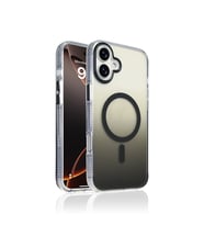 Apple iPhone 16 Plus Uyumlu Kılıf M-safe Şarj Özellikli Transparan Renk Geçişli Zore Toros Kapak (Siyah)