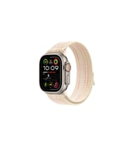 Apple Watch Ultra 49mm Uyumlu KRD-91 Hasır Kordon Strap Kayış (Pembe-Bej)