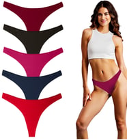 Yohannes Club, Kadın Pamuklu Basic Tanga Külot, Çok Renkli, 5'li Paket