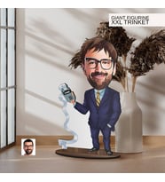 BK Gift Kişiye Özel Boss Baba Karikatürlü Büyük Boy Ahşap Biblo-11 Arkadaşa Hediye , Sevgiliye Hediye, Kişiye Özel Biblolar