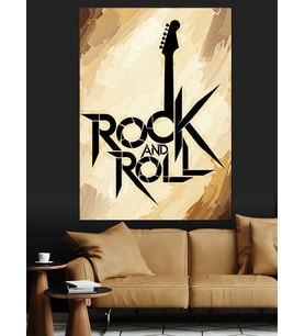 Rock And Roll Gitar Dekoratif Kanvas - Mdf Ahşap Tablo