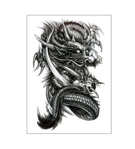 Cool Dragon Geçici Dövme Çıkartması - Kol, Bacak ve Omuz İçin Büyük Boy Su Geçirmez Tattoo