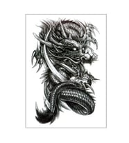 Cool Dragon Geçici Dövme Çıkartması - Kol, Bacak ve Omuz İçin Büyük Boy Su Geçirmez Tattoo
