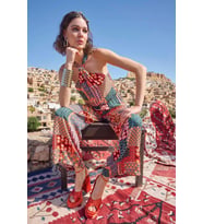 Arias Closet Etnik Desenli Saten Tulum