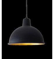 Retro Metal Sarkıt Avize Rustik Tekli Sarkıt Siyah İçi Sarı (Burnt Olive)