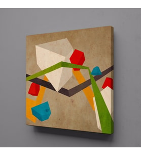 RENKLİ GEOMETRİK ŞEKİLLER KANVAS TABLO 60x60cm (Karışık)
