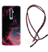 Oppo Reno 2Z 4 Lite 4 Pro 5 6 7 A31 Kılıf Boyun Asklı Rasta Silikon Wolf and Moon 1380
