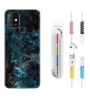 INFINIX Hot 8 9 10 11S Hot 10 Play 10T Kılıf Kablo Koruma Spiral Silikon Colorful Abstract 1384