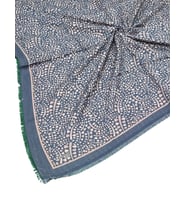 Ebruli Kışlık Desenli Eşarp 95x95 cm (Mavi)