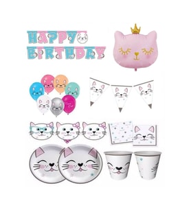 Çıtıpıtıstore Mıss Catt Kedi Temalı Doğum Günü Seti 8 Kişilik