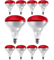 (10 Adet) 250W Kızılötesi Isıtıcılı Hayvan Isıtma ve Kuluçka Lambası (Kırmızı Işık) E27 (Kalın Duy)
