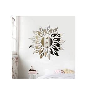 AS TASARIM LAZER  GÜNEŞ001 MODEL DUVAR DEKORASYON SÜS GÜMÜŞ RENK 50 x 50 CM