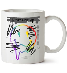 Never Give Up Baskılı Porselen Kupa Bardak