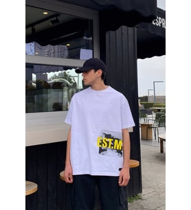 Est.M Oversize Printed Tshirt (Beyaz)