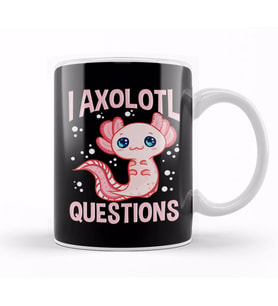 Cute & Funny I Axolotl Questions Walking Fish Pun Kupa Bardak Porselen