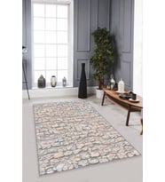 Mavi 3D Üç Boyutlu Kaymaz Tabanlı Dekoratif Halı MX04 - 100 x 160 cm