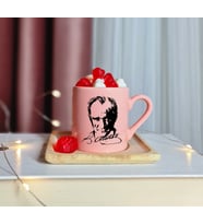 K. Atatürk Tasarımlı Pembe Türk Kahvesi Fincanı
