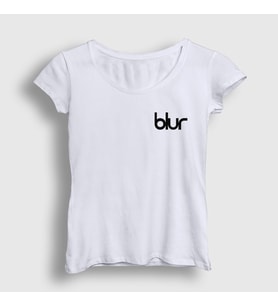 Presmono Kadın Beyaz Logo Blur T-Shirt 453759tt (Beyaz)