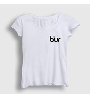 Presmono Kadın Beyaz Logo Blur T-Shirt 453759tt (Beyaz)