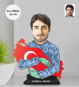 Kişiye Özel  Kahraman Doktor Erkek Ahşap Eco Biblo -1