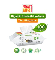 Vebox Easy Wet Wipes Yüzey Temizleme Havlusu 100 Yaprak