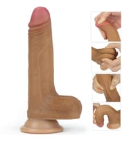 Lovetoy Nature Cock Serisi Özel Çift Katmanlı 18 cm  Esmer Realistik Penis