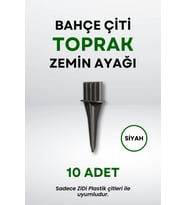Çit Uyumlu 10'lu Toprak Zemin Ayak - Siyah