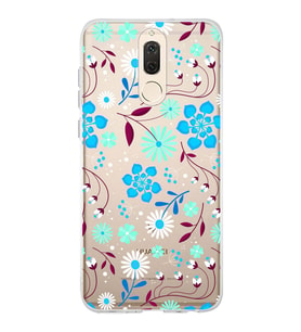 Huawei Mate 10 Lite Uyumlu Kapak Flowers Tasarımlı Şeffaf Silikon Kılıf
