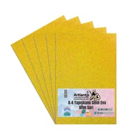 Yapışkanlı Simli Eva Altın Sarı A4 20x30 5 Adet 1 Paket Hobi Okul Öncesi Kreş Anasınıfı Eva Yapışkanlı Simli 20*30 (Altın Simli)