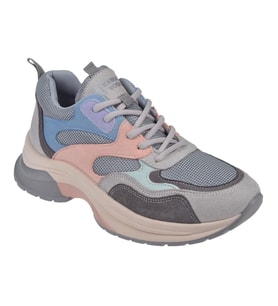 Pullman Simli Kadın Spor Ayakkabı Sneaker SMS-30162 GRİ MULTİ
