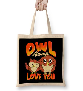 Cute Owl Always Love You Adorable Owl Pun Bez Çanta Uzun Saplı