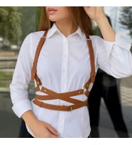 Kadın Çapraz Gövde Kemer – Karamel-Taba