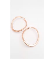 Kıvrımlı Büyük Oval Gümüş Küpe (Rose - Yeşil)