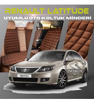 Renault Latitude Kahverengi Renk Tay Tüyü Cepli & Terletmez Sırtlı Oto Koltuk Minder Seti - Koltuk Koruma Kılıfı (ÖN & ARKA TAM SET)