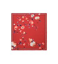 BURSA İPEK Mercan Floral Twill İpek Eşarp
