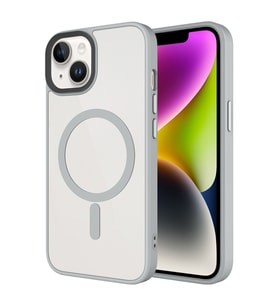Lexroo iPhone 14 Plus Kılıf Mat Arka Yüzey Wireless Şarj Özellikli Flet M-safe Kılıf - Gri