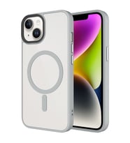 Lexroo iPhone 14 Plus Kılıf Mat Arka Yüzey Wireless Şarj Özellikli Flet M-safe Kılıf - Gri