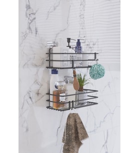 2'li Yapışkanlı Banyo Rafı - Montajsız Banyo Organizer